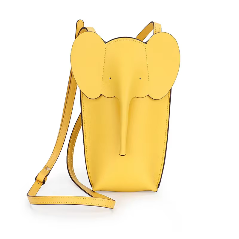 Sac de téléphone éléphant en cuir véritable, mini sac à la mode d'été pour femmes, sac à bandoulière