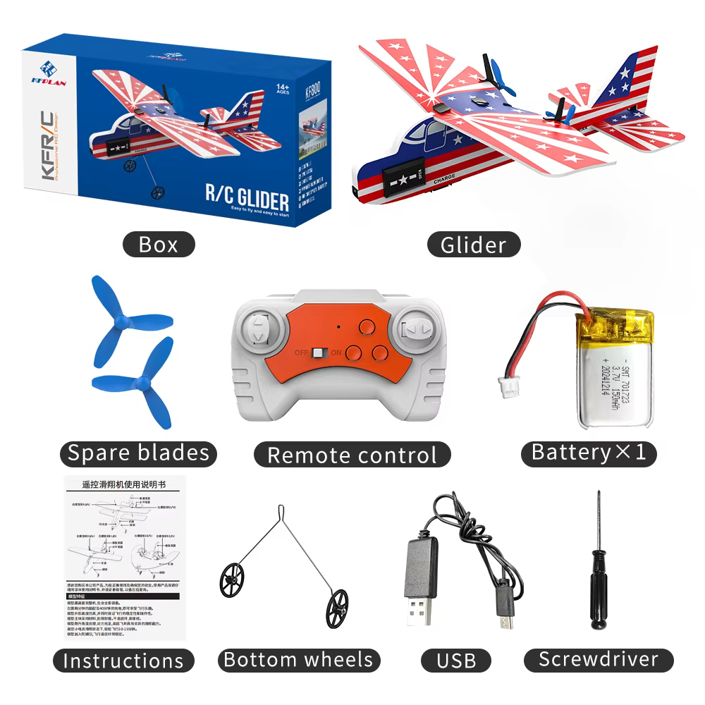 Mini avion RC 2.4G 2CH, planeur télécommandé à aile fixe, modèle d'avion professionnel RC, jouets po