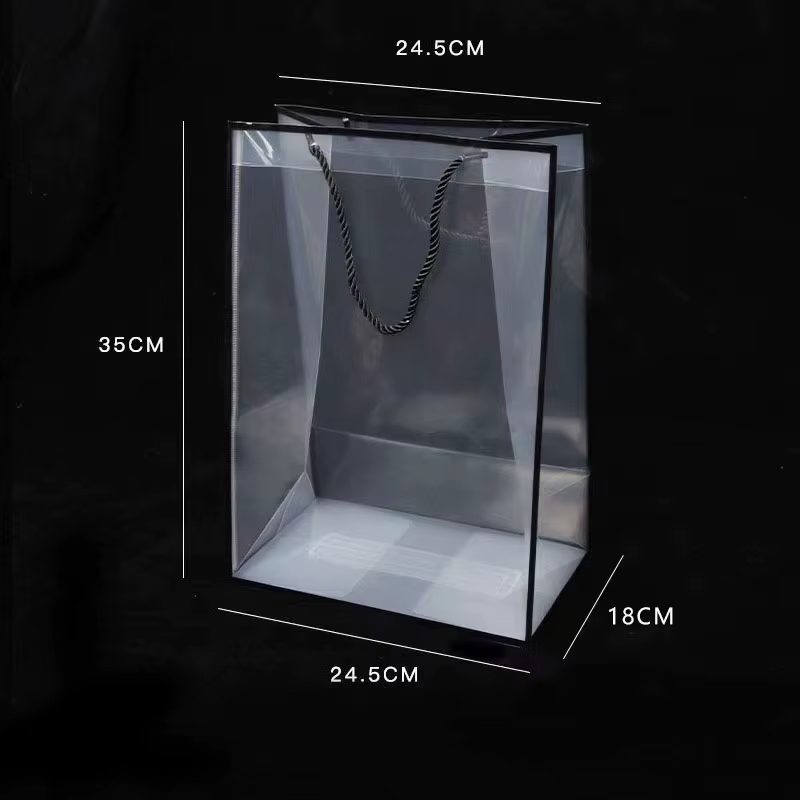 Sac fourre-tout transparent pour femme, sac d'emballage de bouquet de fleurs, sac cadeau pour fleuri