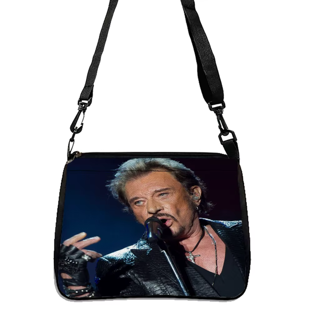 Johnny Hallyday Sac à bandoulière, sac sous les bras tendance à fermeture éclair pour femme, sac de 