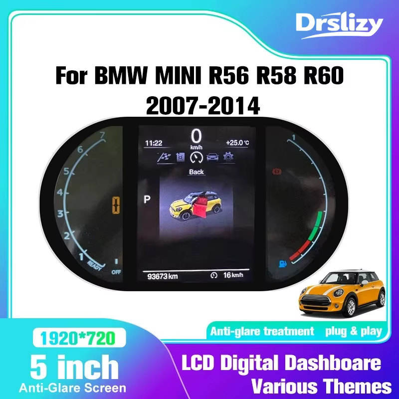 Tableau de bord pour BMW MINI R55 56 R58 R60 2007-2014 Série R, écran de compteur de vitesse automob