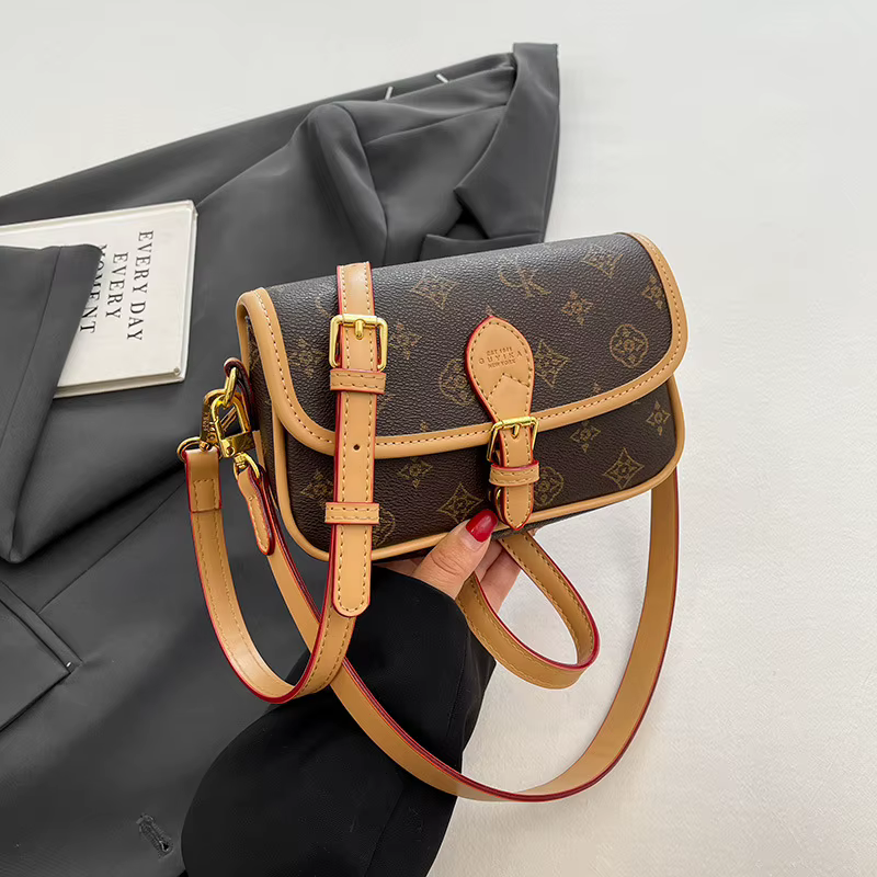 Sac carré tendance à imprimé floral pour femme, léger, luxueux, polyvalent, sac bandoulière décontra