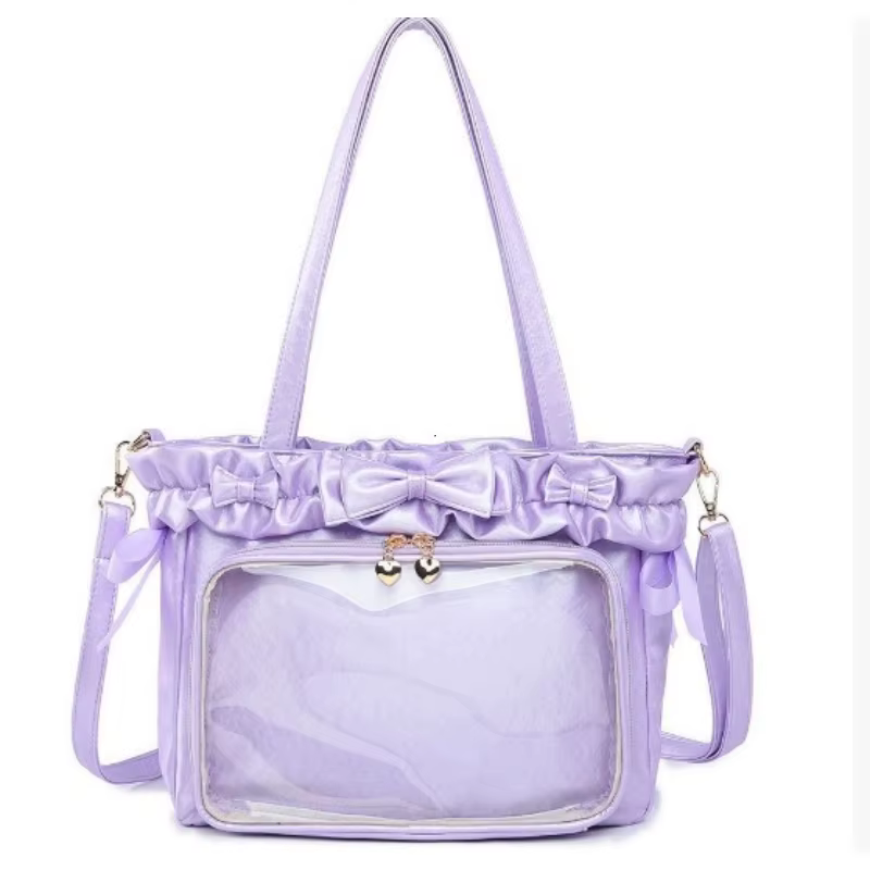 Sacs Lolita pour femmes, sacs Ita en PU avec fenêtre transparente, sac bandoulière DIY pour badges a