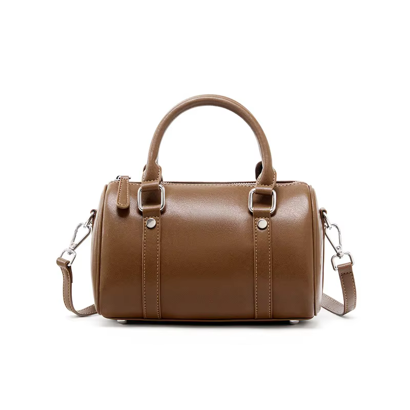 Sac fourre-tout en cuir de vachette pleine fleur pour femme, sac à bandoulière en cuir véritable gra