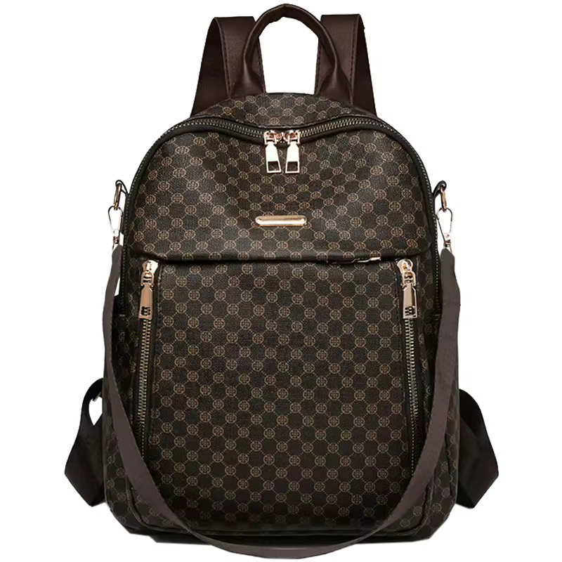 Sac à dos vintage à carreaux pour usage quotidien, sac à dos compact tendance, motif rétro classique
