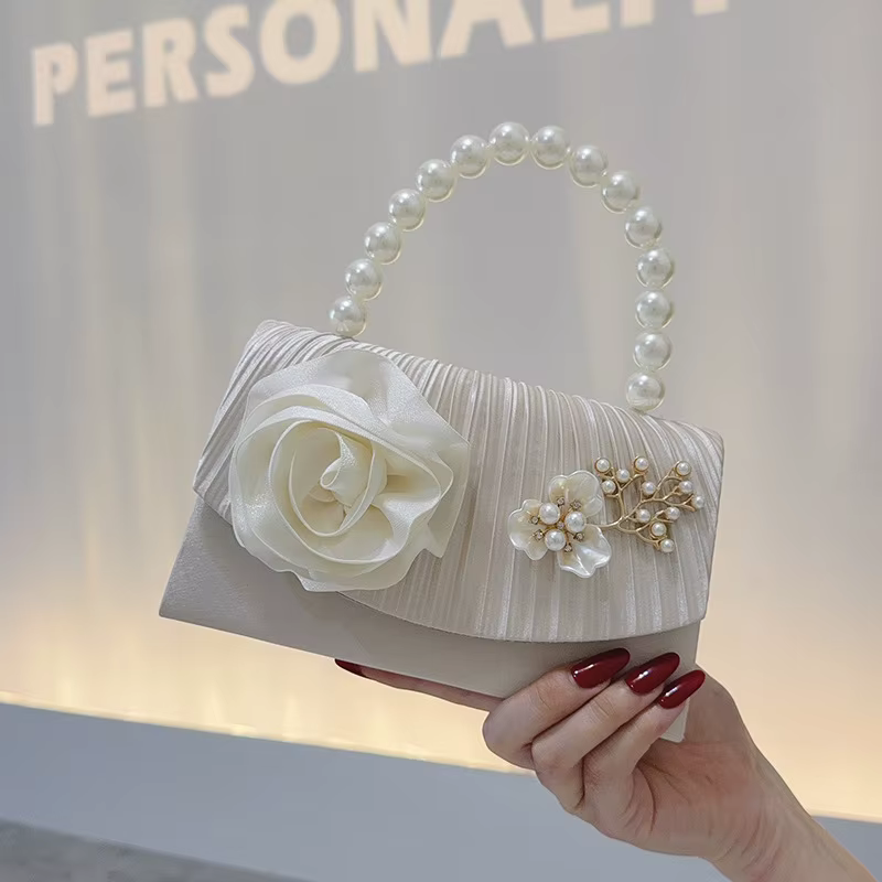 Pochette de soirée à fleurs en perles, sac de cérémonie pour célébrités, pochette de mariée, sac de 