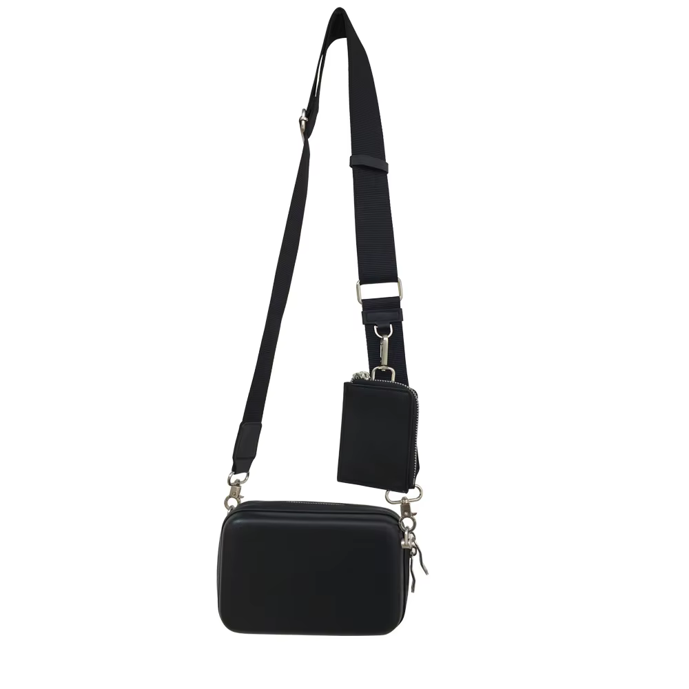Sac à bandoulière rigide unisexe, sac à bandoulière noir, mode décontractée, évaluation de voyage, p