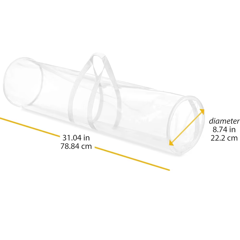Sac de rangement en papier d'emballage cadeau, sac Transparent avec poignée, organisateur étanche so