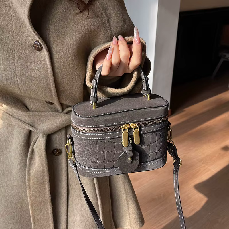 Sac à main polyvalent pour femme à motif pierre, sac bandoulière rétro simple, sac carré grande tail