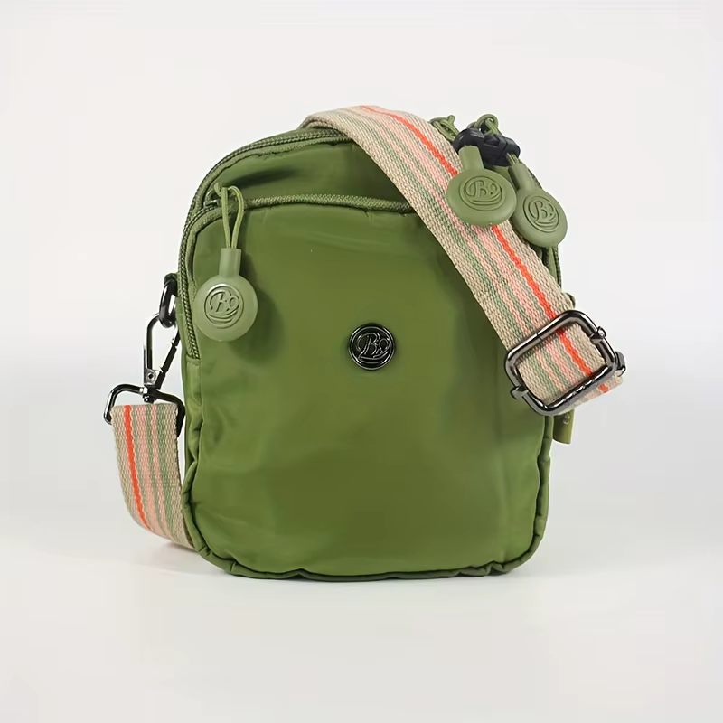 Sac à bandoulière pour femmes, sac à main pour téléphone portable, matériau en Nylon, 3 poches, ferm