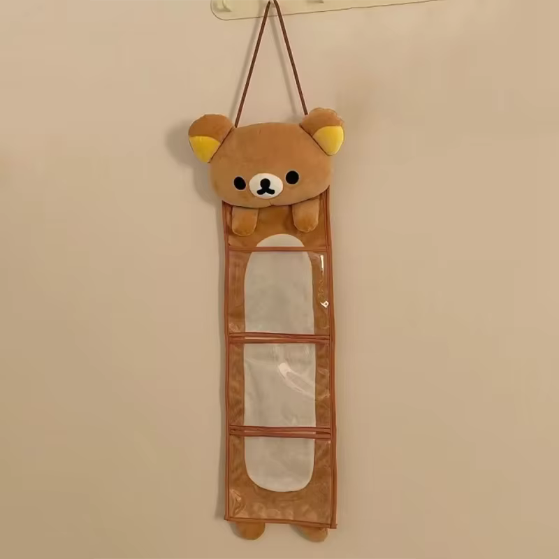 Sac de rangement mural Kawaii Rilakkumas, sac suspendu pour porte en forme d'ours Rilakkumas, grande