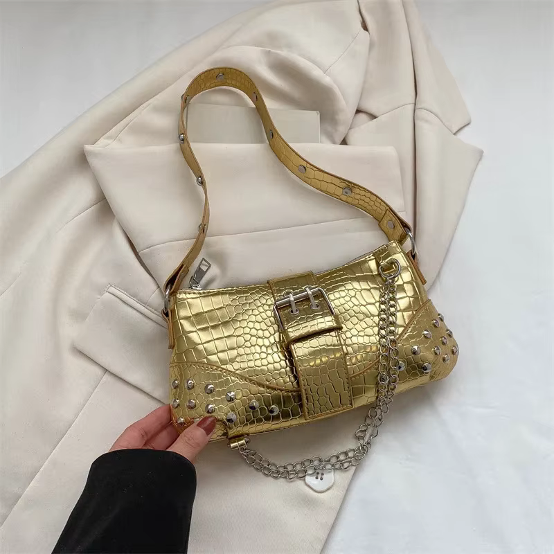 Sac à bandoulière gothique pour femmes, sac à main Style Cool, tendance Rock pour filles, chaîne à r