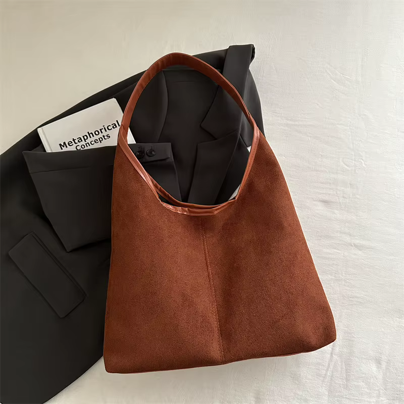 Sac sous les bras en cuir mat pour femmes, fourre-tout de banlieue de grande capacité, sacs à main V