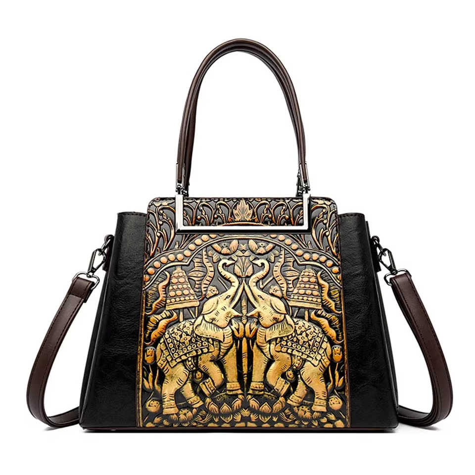 Sac à main en cuir PU fait à la main pour femme, sacs à bandoulière vintage pour femme, sac initié p