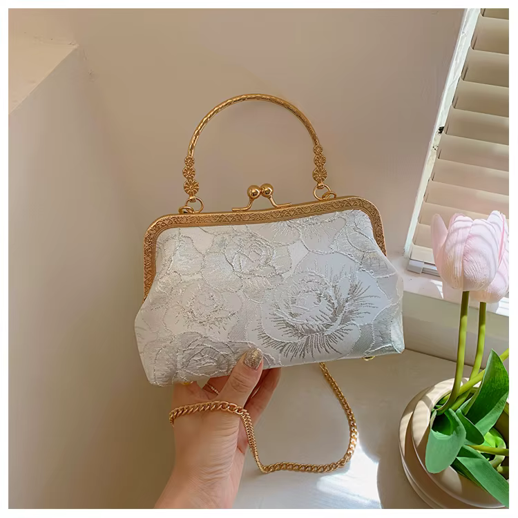 Sacs à bandoulière exquis en soie avec fermoirs, style chinois, sacs de soirée haut de gamme, nouvea