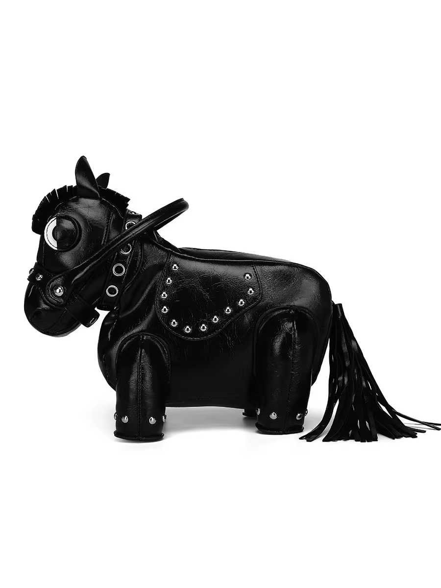 Sac à bandoulière tendance et cool pour femme, design créatif en forme de cheval, sac à main, année 
