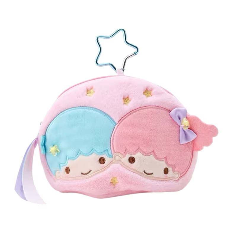 Portefeuille Sanrio Little Twin Stars Kikilala, petit sac de rangement, sac suspendu à boucle étoile