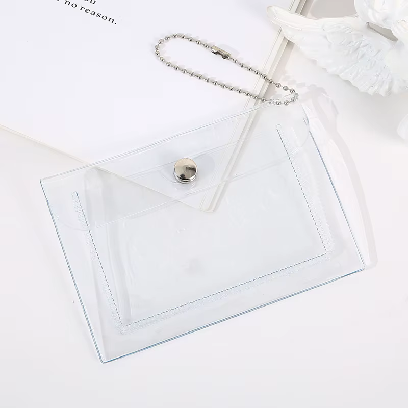 Pochette à cartes transparente mignonne style Ins, porte-cartes Guka DIY, mini porte-monnaie à press