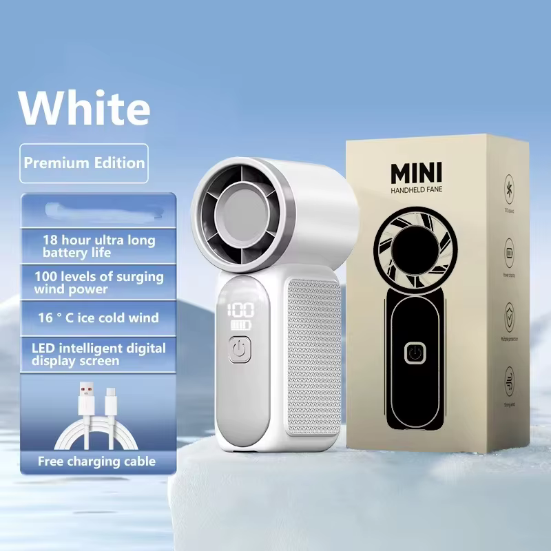 Mini ventilateur de poche Turbo, portable, pliable, 5 vitesses, vent puissant jusqu'à 10 m/s, rechar