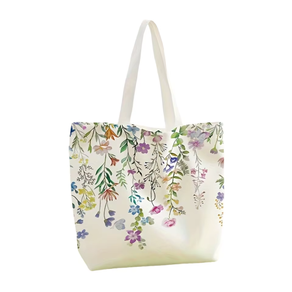 Sac fourre-tout imprimé fleur, sac à dos réutilisable à la mode, sac à main multifonctionnel, sac de