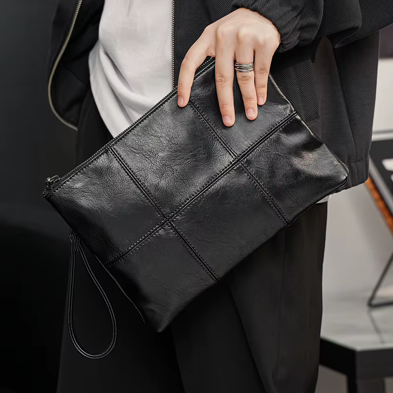 Nouveau sac à main à grille de rue à la mode sac de fichier version coréenne sac pour hommes sac à m