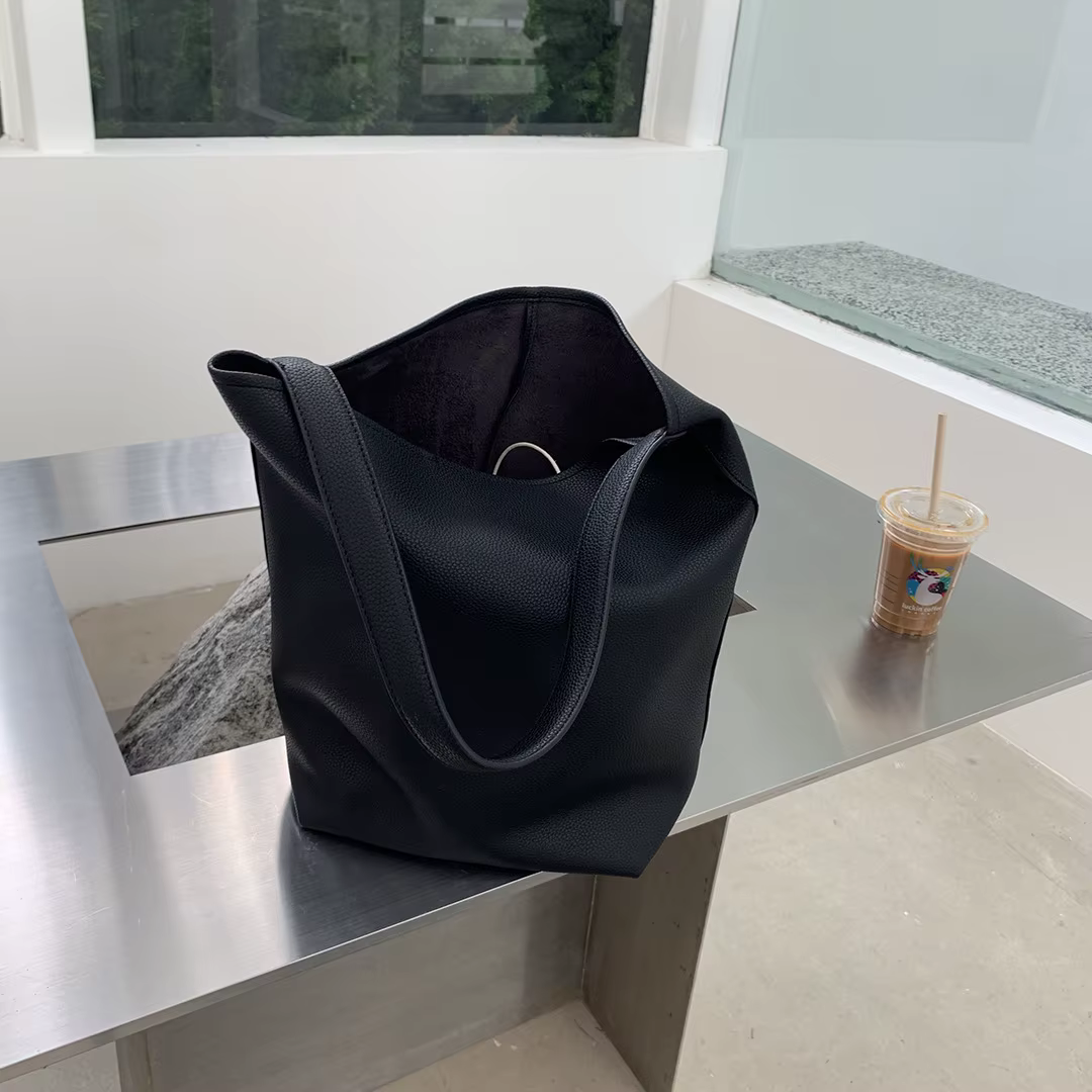Grand sac seau en cuir PU pour femmes, fourre-tout élégant, sac à bandoulière de luxe de styliste, s