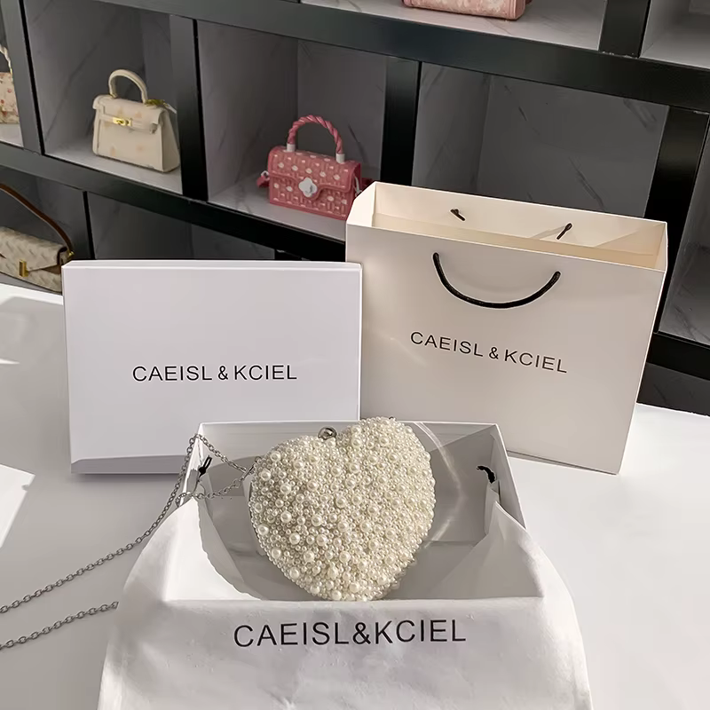 Sac à main en forme de cœur perlé pour femme, sac de soirée, pochette de fête de mariage, sac messag