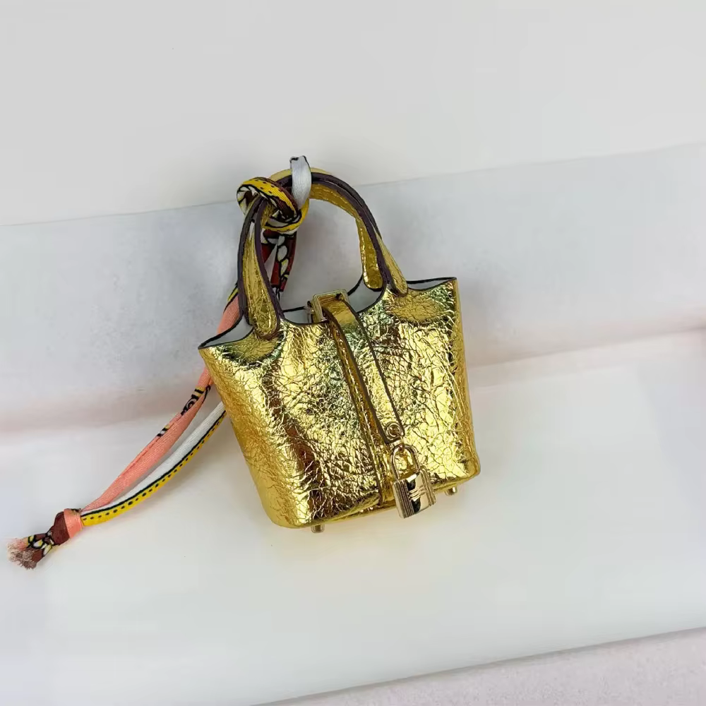 Sac seau mignon, mini panier, pochette, pendentif, porte-clés de voiture en cuir léger, étui pour éc