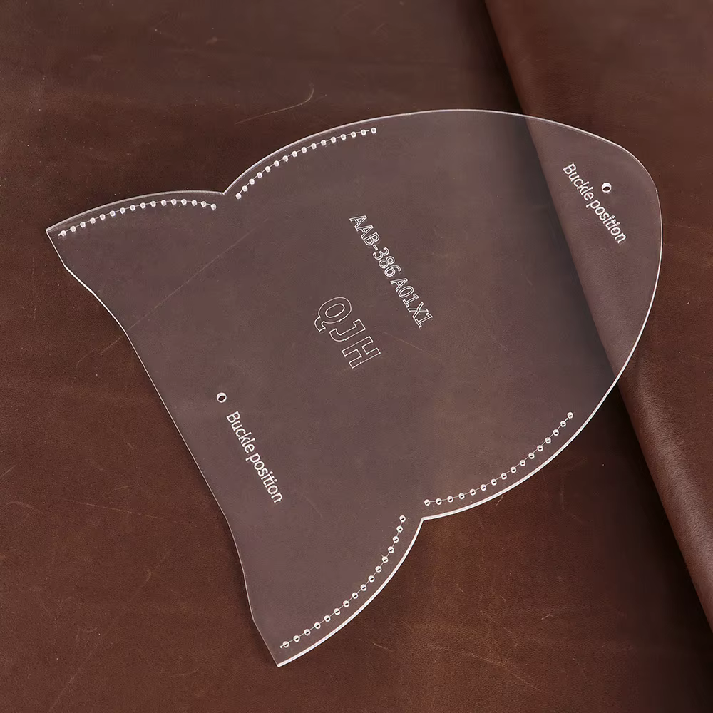 1 ensemble de gabarits de fabrication de sacs à lunettes en cuir, en acrylique transparent avec trou