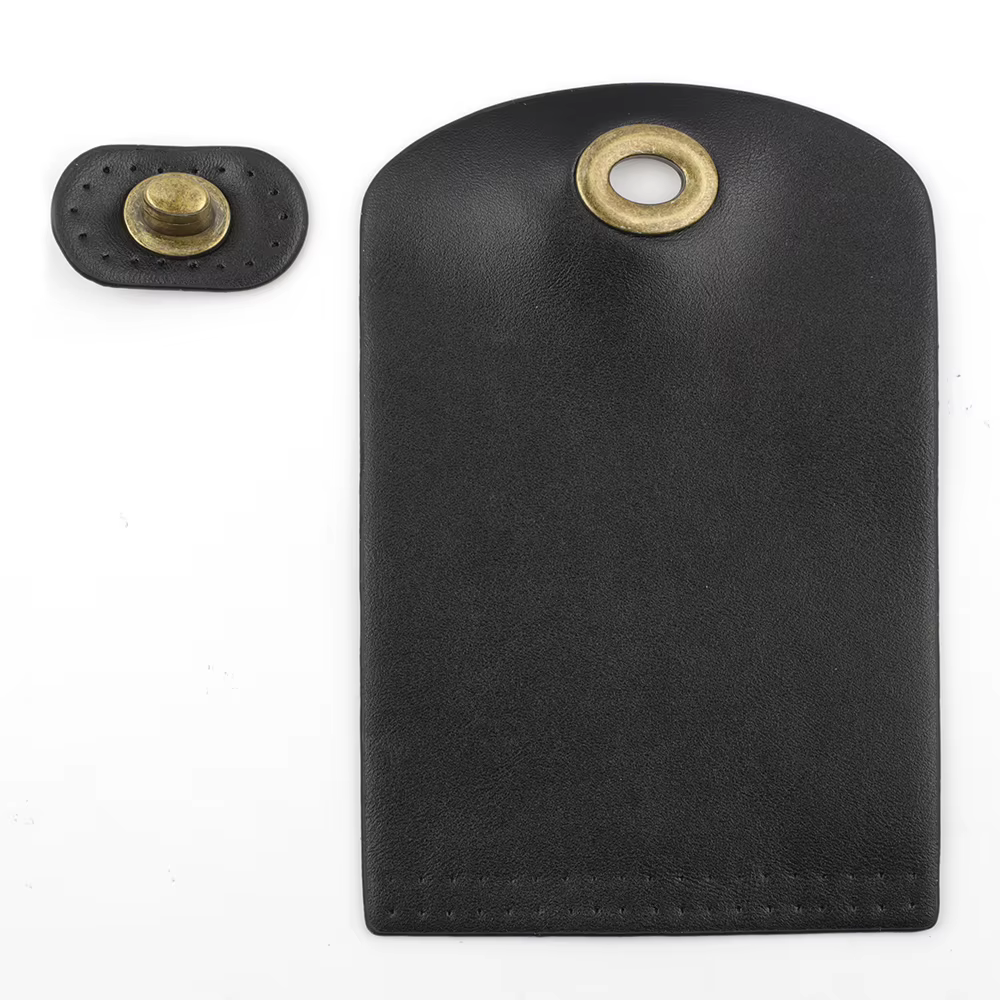 Couverture de rabat de sac rectangulaire en cuir PU, couverture de sacs cousue sur fermeture d'ongle