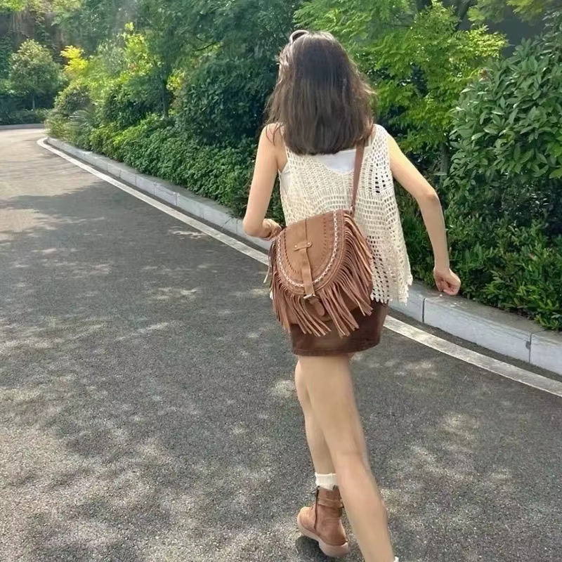 Sac à bandoulière en faux daim