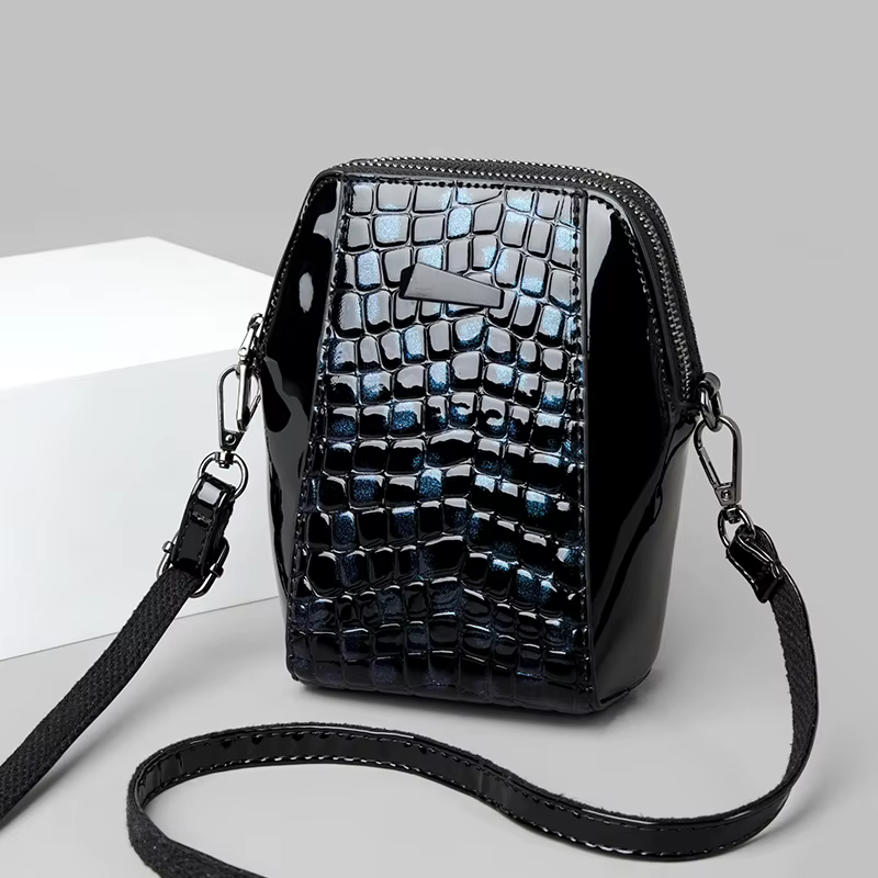Sac à Main Patchwork Motif Léopard et Crocodile pour Femme Petit Sac Bandoulière