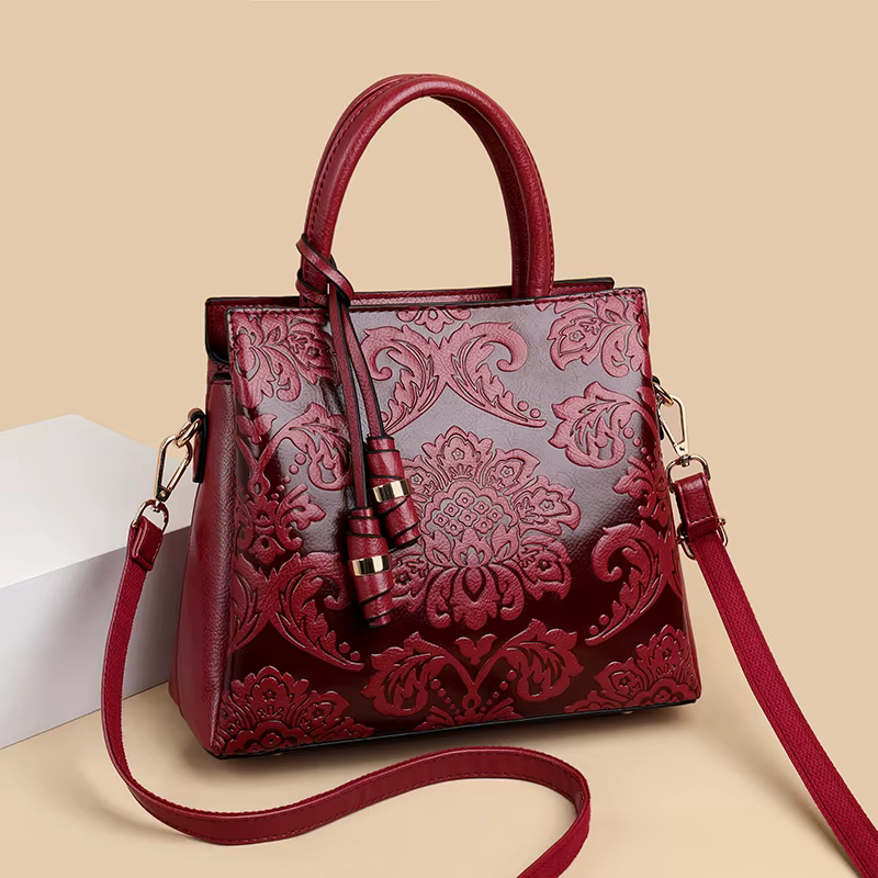 Sac à main en PU de luxe avec motif gaufré