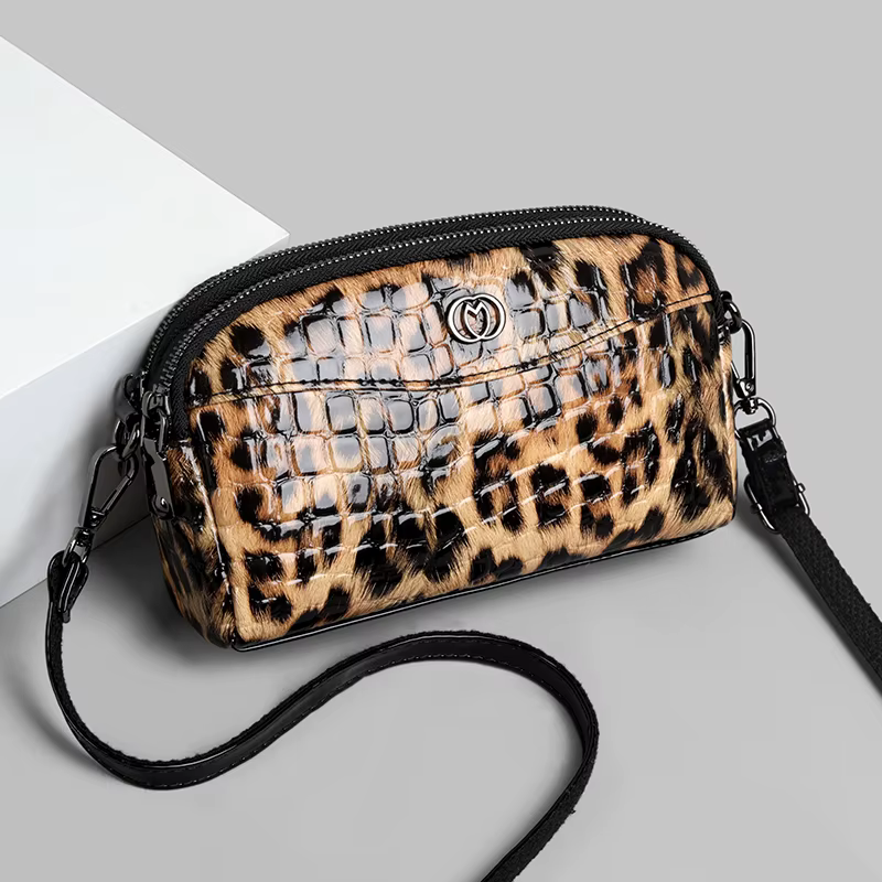 Sac à main en relief à motif léopard pour femme