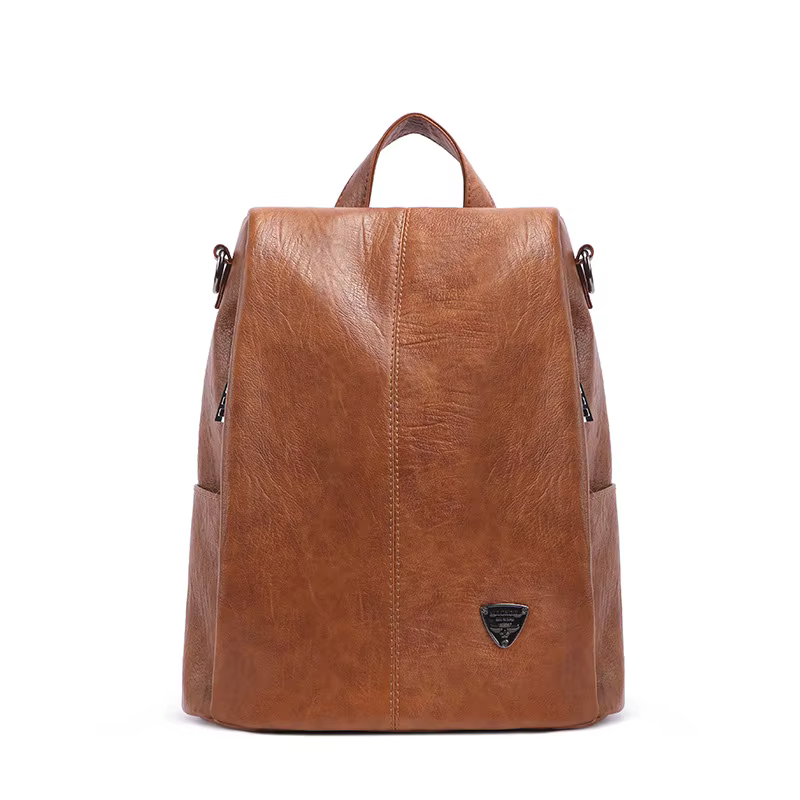 Sac à dos à bandoulière en cuir véritable pour femmes