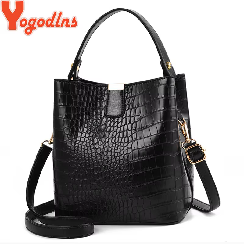 Yogodlns rétro Alligator seau sacs femmes Crocodile sac à main grande capacité sac à bandoulière nouveau sac