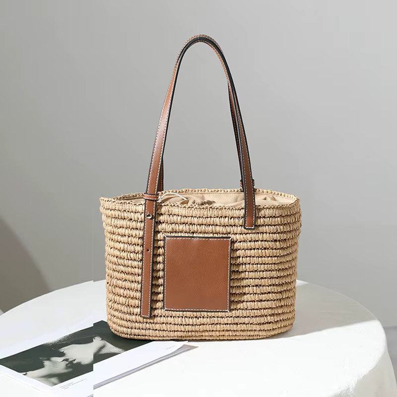 Sac à main en paille tissé pour femmes