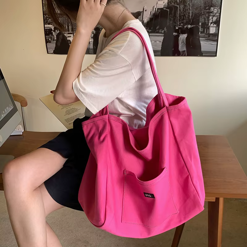 Sac en toile de haute qualité réutilisable Shopping sac à bandoulière femmes Simple décontracté usage quotidien sac à
