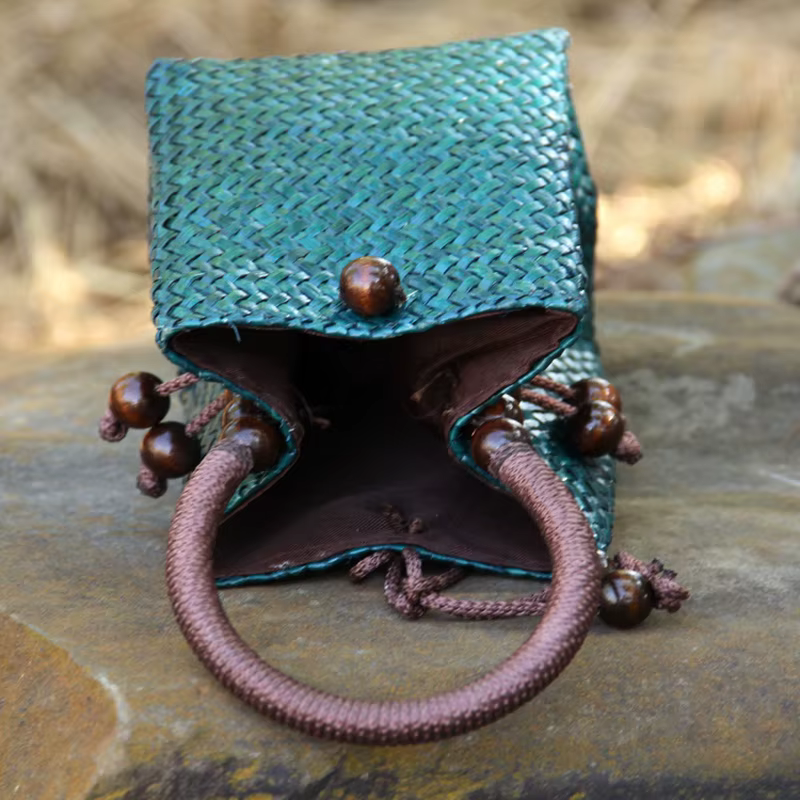Sac à main en rotin Vintage pour femmes