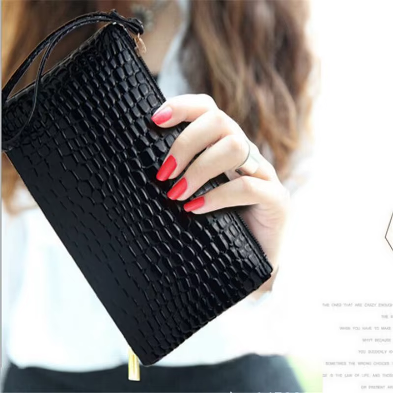 Femmes portefeuilles mode dame bracelet sacs à main Long sac d'argent fermeture éclair porte-monnaie cartes porte-carte d'identité pochette femme portefeuille en cuir PU