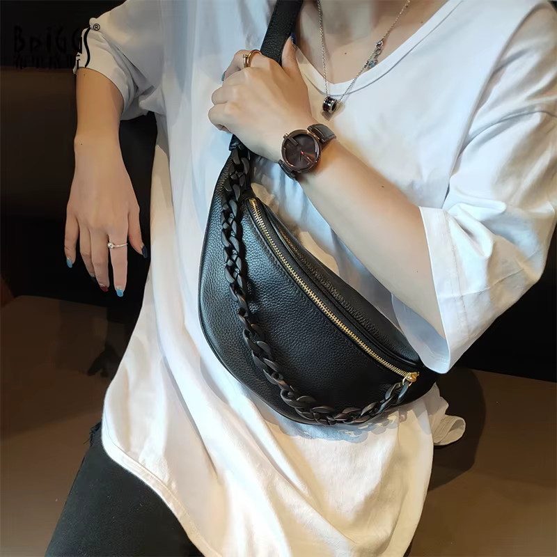 Sac à bandoulière en cuir véritable pour femme