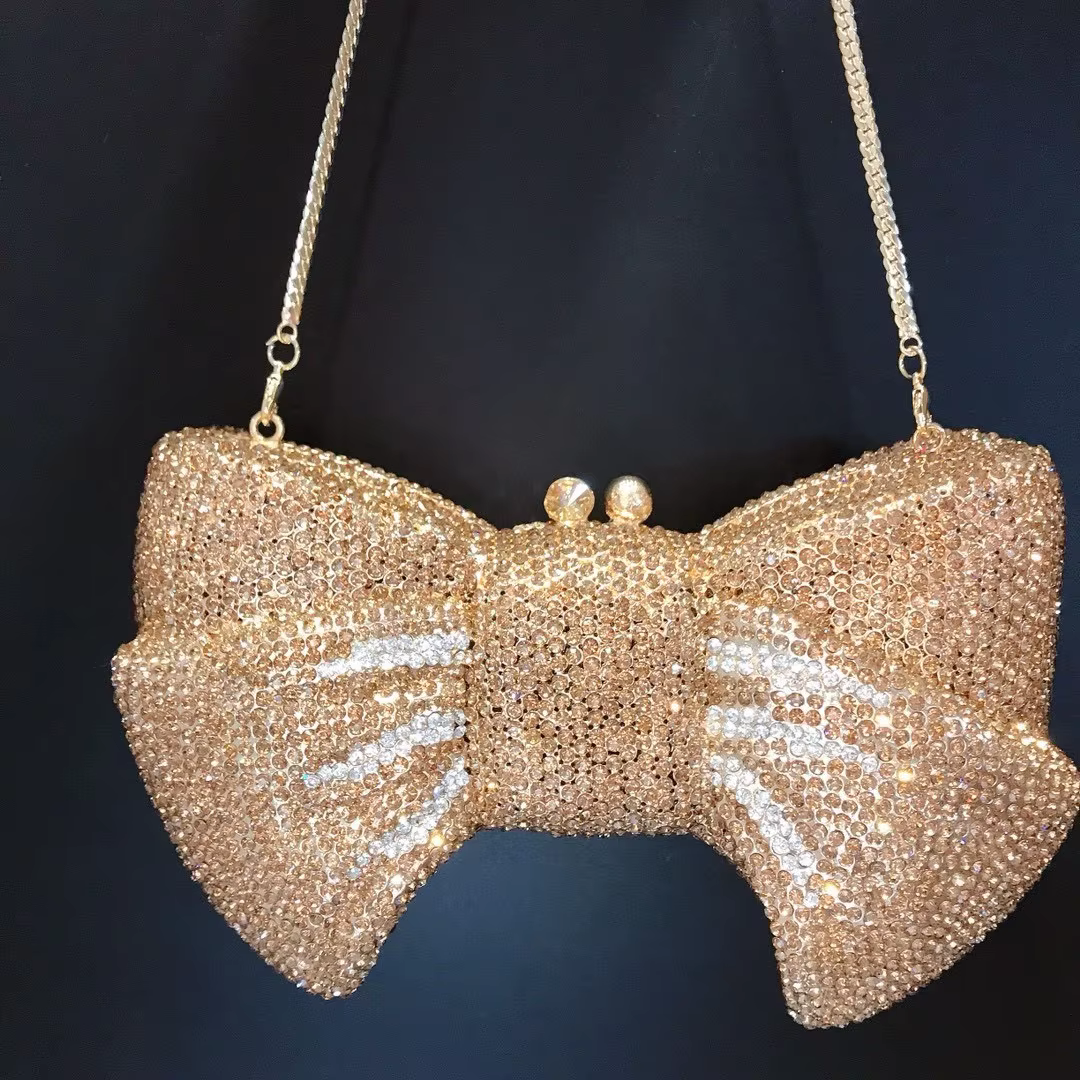 Pochette de soirée en cristal rose pour femmes