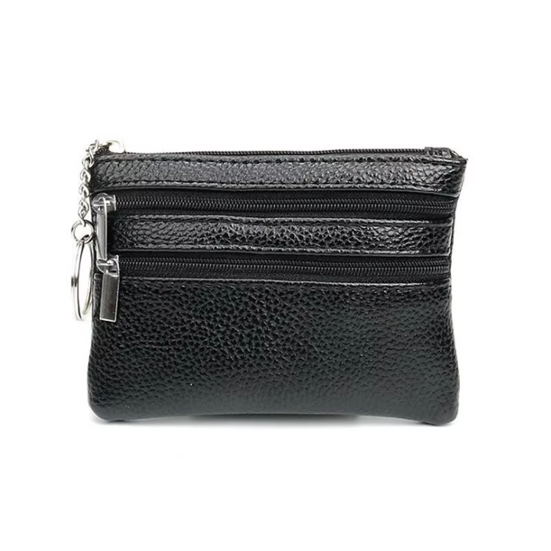 3 pochettes portefeuilles de poche femmes petit porte-monnaie en cuir PU fermeture éclair changement sacs d'argent