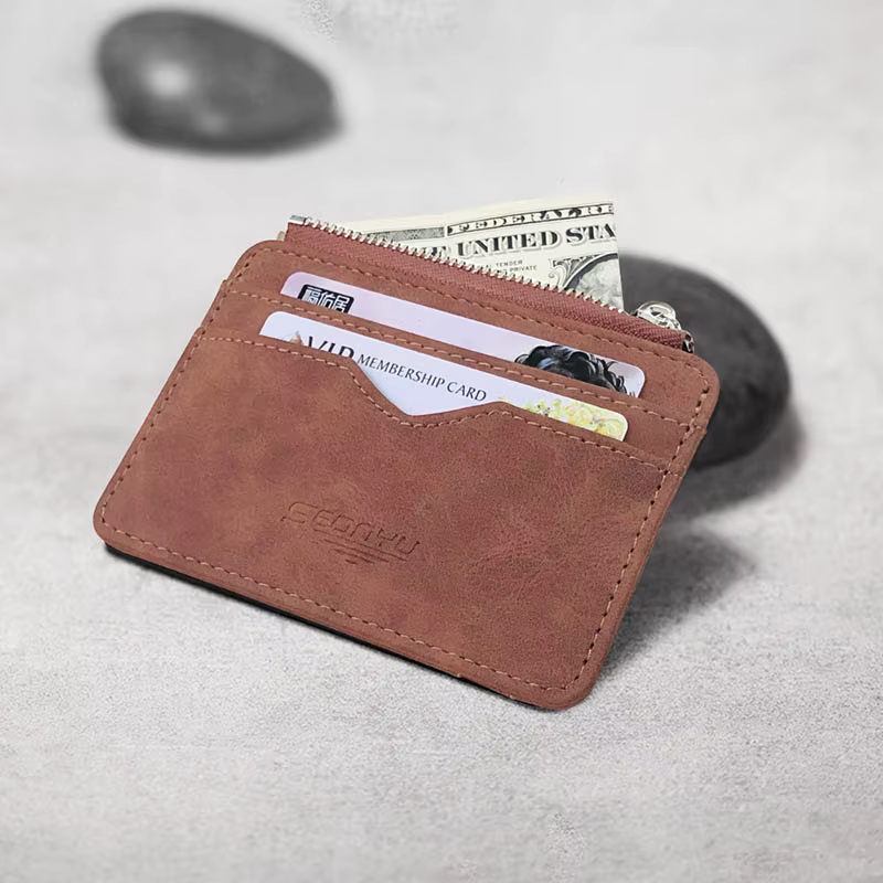 Nouveau Simple Mini hommes portefeuille en cuir avec poche à monnaie petit porte-carte de crédit mince homme sac à main pour cartes bancaires étui pour carte d'identité