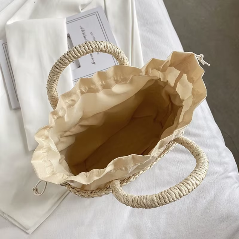 Sac à bandoulière tissé en rotin pour femmes