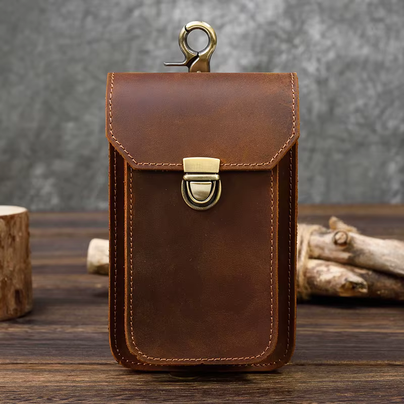 Luufan – sac de taille en cuir véritable pour hommes