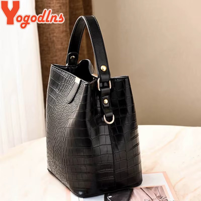 Yogodlns rétro Alligator seau sacs femmes Crocodile sac à main grande capacité sac à bandoulière nouveau sac