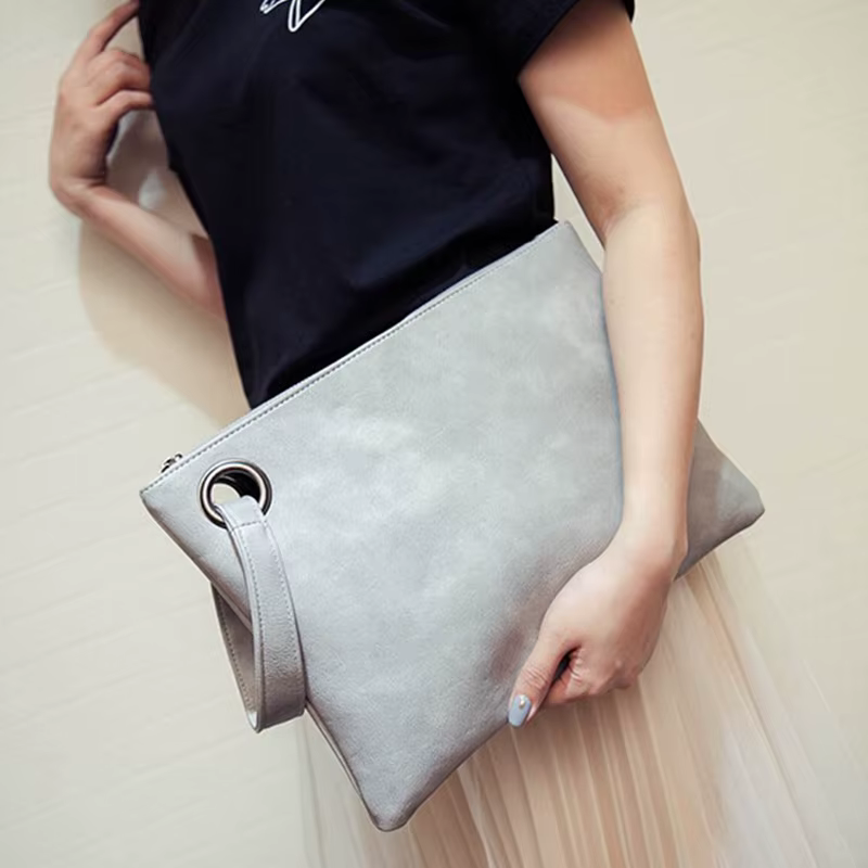 Vintage jour pochette pour femmes couleur unie Pu cuir sacs à main femme téléphone sac
