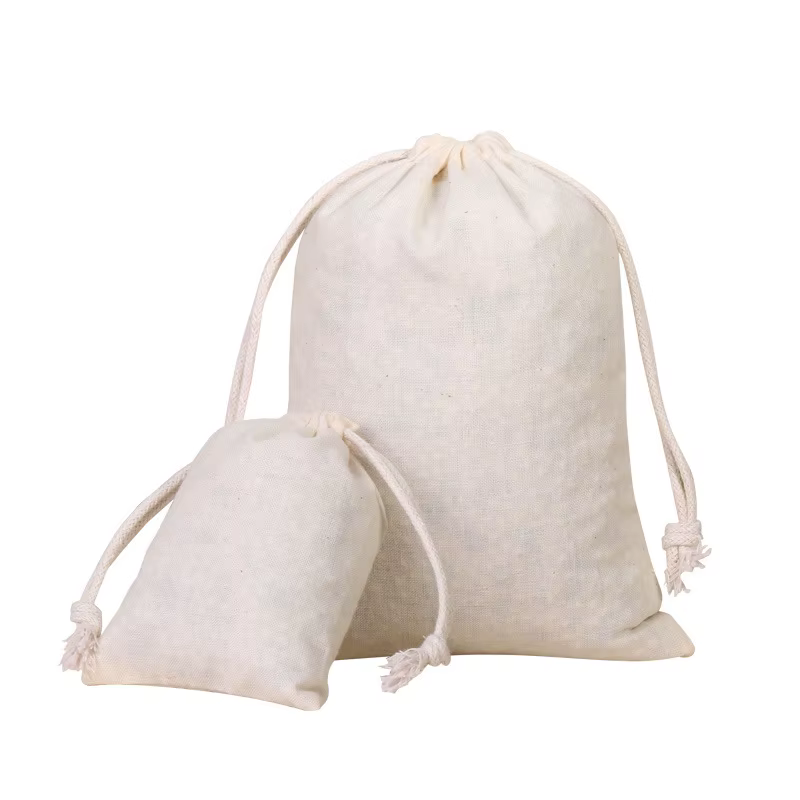 10 pièces sacs en coton cadeau pochette à cordon boîte-cadeau