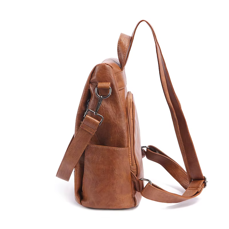 Sac à dos à bandoulière en cuir véritable pour femmes